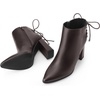 image:imageAllegra K Womens Pointed Toe Back Tie Chunky Heel Ankle BootsDark Brown