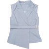 image:imageAllegra K Business Casual Blazer Vest for Womens Belted Dressy Sleeveless BlazerGrey Blue