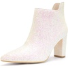 image:imageAllegra K Womens Glitter Pointed Toe Cutout Block Heel Ankle Booties  Cutout Pointed Toe Side Zipper Heel 35 Inches Party Halloween days Christmas Days Dating EveningLight Pink