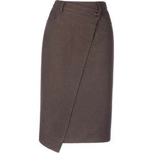 image:imageAllegra K Asymmetrical Work Skirt for Women High Waist Wrap Business Casual Midi SkirtsBrown