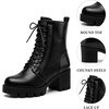 image:imageAllegra K Womens Lace Up Platform Chunky Heel Ankle Combat BootsBlack