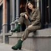 image:imageAllegra K Womens Lace Up Platform Chunky Heel Ankle Combat BootsDark Green