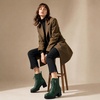 image:imageAllegra K Womens Lace Up Platform Chunky Heel Ankle Combat BootsDark Green