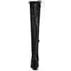 image:imageAllegra K Womens Pointed Toe Thigh High Boot Block Heel  Back Lace Up Chunky Heels Side Zipper Heel 2 34 Inches Party Halloween days Christmas Days Dating EveningBlack