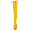 image:imageAllegra K Womens Pointed Toe Thigh High Boot Block Heel  Back Lace Up Chunky Heels Side Zipper Heel 2 34 Inches Party Halloween days Christmas Days Dating EveningYellow