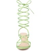 image:imageAllegra K Womens Strappy Sandals Kitten Heels  2 38 inches Heel LaceUp Open Toe Comfortable Faux Leather perfect for Evening Party Wedding Date NightLime Green