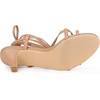 image:imageAllegra K Womens Strappy Sandals Kitten Heels  2 38 inches Heel LaceUp Open Toe Comfortable Faux Leather perfect for Evening Party Wedding Date NightNude