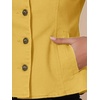 image:imageAllegra K Denim Jacket Womens Classic Stand Collar Long Sleeve Jean Jackets  2026 Trendy Button Front Flap Chest Pockets Stretchy Fabric Washed Vintage Daily Casual WearYellow