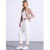image:imageAllegra K Denim Jacket Womens Classic Stand Collar Long Sleeve Jean Jackets  2026 Trendy Button Front Flap Chest Pockets Stretchy Fabric Washed Vintage Daily Casual WearPink