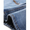 image:imageAllegra K Denim Jacket Womens Classic Stand Collar Long Sleeve Jean Jackets  2026 Trendy Button Front Flap Chest Pockets Stretchy Fabric Washed Vintage Daily Casual WearBlue