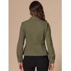 image:imageAllegra K Denim Jacket Womens Classic Stand Collar Long Sleeve Jean Jackets  2026 Trendy Button Front Flap Chest Pockets Stretchy Fabric Washed Vintage Daily Casual WearGreen