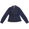 image:imageAllegra K Denim Jacket Womens Classic Stand Collar Long Sleeve Jean Jackets  2026 Trendy Button Front Flap Chest Pockets Stretchy Fabric Washed Vintage Daily Casual WearDeep Blue