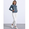 image:imageAllegra K Denim Jacket Womens Classic Stand Collar Long Sleeve Jean Jackets  2026 Trendy Button Front Flap Chest Pockets Stretchy Fabric Washed Vintage Daily Casual WearVintage Blue