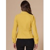 image:imageAllegra K Denim Jacket Womens Classic Stand Collar Long Sleeve Jean Jackets  2026 Trendy Button Front Flap Chest Pockets Stretchy Fabric Washed Vintage Daily Casual WearYellow