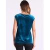 image:imageAllegra K Velvet Blouse Tops for Womens 2025 Dressy Christmas Party Crew Neck Cap Sleeve TopPeacock Blue