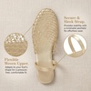 image:imageAllegra K Women Slip on Mesh Braided Hollow Out Flats Sandals  Round Toe Slides Lightweight Casual Lounging Slingback Style Comfortable Fit Breathable MeshGold