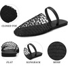 image:imageAllegra K Women Slip on Mesh Braided Hollow Out Flats Sandals  Round Toe Slides Lightweight Casual Lounging Slingback Style Comfortable Fit Breathable MeshBlack