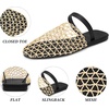 image:imageAllegra K Women Slip on Mesh Braided Hollow Out Flats Sandals  Round Toe Slides Lightweight Casual Lounging Slingback Style Comfortable Fit Breathable MeshKhaki