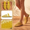 image:imageAllegra K Women Slip on Mesh Braided Hollow Out Flats Sandals  Round Toe Slides Lightweight Casual Lounging Slingback Style Comfortable Fit Breathable MeshYellow