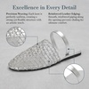 image:imageAllegra K Women Slip on Mesh Braided Hollow Out Flats Sandals  Round Toe Slides Lightweight Casual Lounging Slingback Style Comfortable Fit Breathable MeshSilver