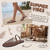 image:imageAllegra K Women Slip on Mesh Braided Hollow Out Flats Sandals  Round Toe Slides Lightweight Casual Lounging Slingback Style Comfortable Fit Breathable MeshBrown