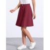 image:imageAllegra K Womens Denim Skirt High Waist Stretch A Line Casual Jean Skirts  Elastic Back High Rise Above Knee Length Flared Pleated Y2k Style Casual Work Daily WearDark Red