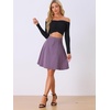 image:imageAllegra K Womens Denim Skirt High Waist Stretch A Line Casual Jean Skirts  Elastic Back High Rise Above Knee Length Flared Pleated Y2k Style Casual Work Daily WearGrey Purple