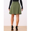 image:imageAllegra K Womens Denim Skirt High Waist Stretch A Line Casual Jean Skirts  Elastic Back High Rise Above Knee Length Flared Pleated Y2k Style Casual Work Daily WearArmy Green