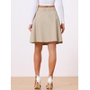 image:imageAllegra K Womens Denim Skirt High Waist Stretch A Line Casual Jean Skirts  Elastic Back High Rise Above Knee Length Flared Pleated Y2k Style Casual Work Daily WearKhaki