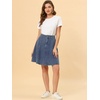 image:imageAllegra K Womens Denim Skirt High Waist Stretch A Line Casual Jean Skirts  Elastic Back High Rise Above Knee Length Flared Pleated Y2k Style Casual Work Daily WearLight Blue