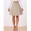 image:imageAllegra K Womens Denim Skirt High Waist Stretch A Line Casual Jean Skirts  Elastic Back High Rise Above Knee Length Flared Pleated Y2k Style Casual Work Daily WearKhaki