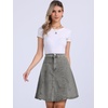 image:imageAllegra K Womens Denim Skirt High Waist Stretch A Line Casual Jean Skirts  Elastic Back High Rise Above Knee Length Flared Pleated Y2k Style Casual Work Daily WearLight Grey