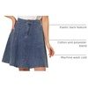image:imageAllegra K Womens Denim Skirt High Waist Stretch A Line Casual Jean Skirts  Elastic Back High Rise Above Knee Length Flared Pleated Y2k Style Casual Work Daily WearLight Blue