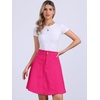 image:imageAllegra K Womens Denim Skirt High Waist Stretch A Line Casual Jean Skirts  Elastic Back High Rise Above Knee Length Flared Pleated Y2k Style Casual Work Daily WearHot Pink