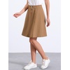 image:imageAllegra K Womens Denim Skirt High Waist Stretch A Line Casual Jean Skirts  Elastic Back High Rise Above Knee Length Flared Pleated Y2k Style Casual Work Daily WearBrown