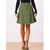 image:imageAllegra K Womens Denim Skirt High Waist Stretch A Line Casual Jean Skirts  Elastic Back High Rise Above Knee Length Flared Pleated Y2k Style Casual Work Daily WearArmy Green