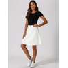 image:imageAllegra K Womens Denim Skirt High Waist Stretch A Line Casual Jean Skirts  Elastic Back High Rise Above Knee Length Flared Pleated Y2k Style Casual Work Daily WearWhite