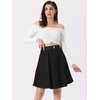 image:imageAllegra K Womens Denim Skirt High Waist Stretch A Line Casual Jean Skirts  Elastic Back High Rise Above Knee Length Flared Pleated Y2k Style Casual Work Daily WearBlack