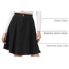 image:imageAllegra K Womens Denim Skirt High Waist Stretch A Line Casual Jean Skirts  Elastic Back High Rise Above Knee Length Flared Pleated Y2k Style Casual Work Daily WearBlack
