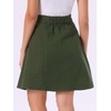 image:imageAllegra K Womens Denim Skirt High Waist Stretch A Line Casual Jean Skirts  Elastic Back High Rise Above Knee Length Flared Pleated Y2k Style Casual Work Daily WearDark Green