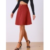 image:imageAllegra K Womens Denim Skirt High Waist Stretch A Line Casual Jean Skirts  Elastic Back High Rise Above Knee Length Flared Pleated Y2k Style Casual Work Daily WearRed