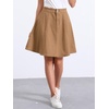 image:imageAllegra K Womens Denim Skirt High Waist Stretch A Line Casual Jean Skirts  Elastic Back High Rise Above Knee Length Flared Pleated Y2k Style Casual Work Daily WearBrown