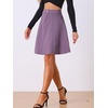 image:imageAllegra K Womens Denim Skirt High Waist Stretch A Line Casual Jean Skirts  Elastic Back High Rise Above Knee Length Flared Pleated Y2k Style Casual Work Daily WearGrey Purple