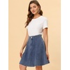 image:imageAllegra K Womens Denim Skirt High Waist Stretch A Line Casual Jean Skirts  Elastic Back High Rise Above Knee Length Flared Pleated Y2k Style Casual Work Daily WearLight Blue
