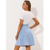 image:imageAllegra K Womens Denim Skirt High Waist Stretch A Line Casual Jean Skirts  Elastic Back High Rise Above Knee Length Flared Pleated Y2k Style Casual Work Daily WearSky Blue