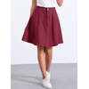 image:imageAllegra K Womens Denim Skirt High Waist Stretch A Line Casual Jean Skirts  Elastic Back High Rise Above Knee Length Flared Pleated Y2k Style Casual Work Daily WearDark Red