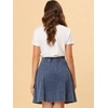 image:imageAllegra K Womens Denim Skirt High Waist Stretch A Line Casual Jean Skirts  Elastic Back High Rise Above Knee Length Flared Pleated Y2k Style Casual Work Daily WearLight Blue