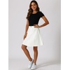 image:imageAllegra K Womens Denim Skirt High Waist Stretch A Line Casual Jean Skirts  Elastic Back High Rise Above Knee Length Flared Pleated Y2k Style Casual Work Daily WearWhite