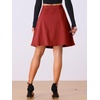 image:imageAllegra K Womens Denim Skirt High Waist Stretch A Line Casual Jean Skirts  Elastic Back High Rise Above Knee Length Flared Pleated Y2k Style Casual Work Daily WearRed
