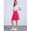 image:imageAllegra K Womens Denim Skirt High Waist Stretch A Line Casual Jean Skirts  Elastic Back High Rise Above Knee Length Flared Pleated Y2k Style Casual Work Daily WearHot Pink